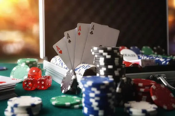 Live dealer Casino Hold'em studio view on seven4d